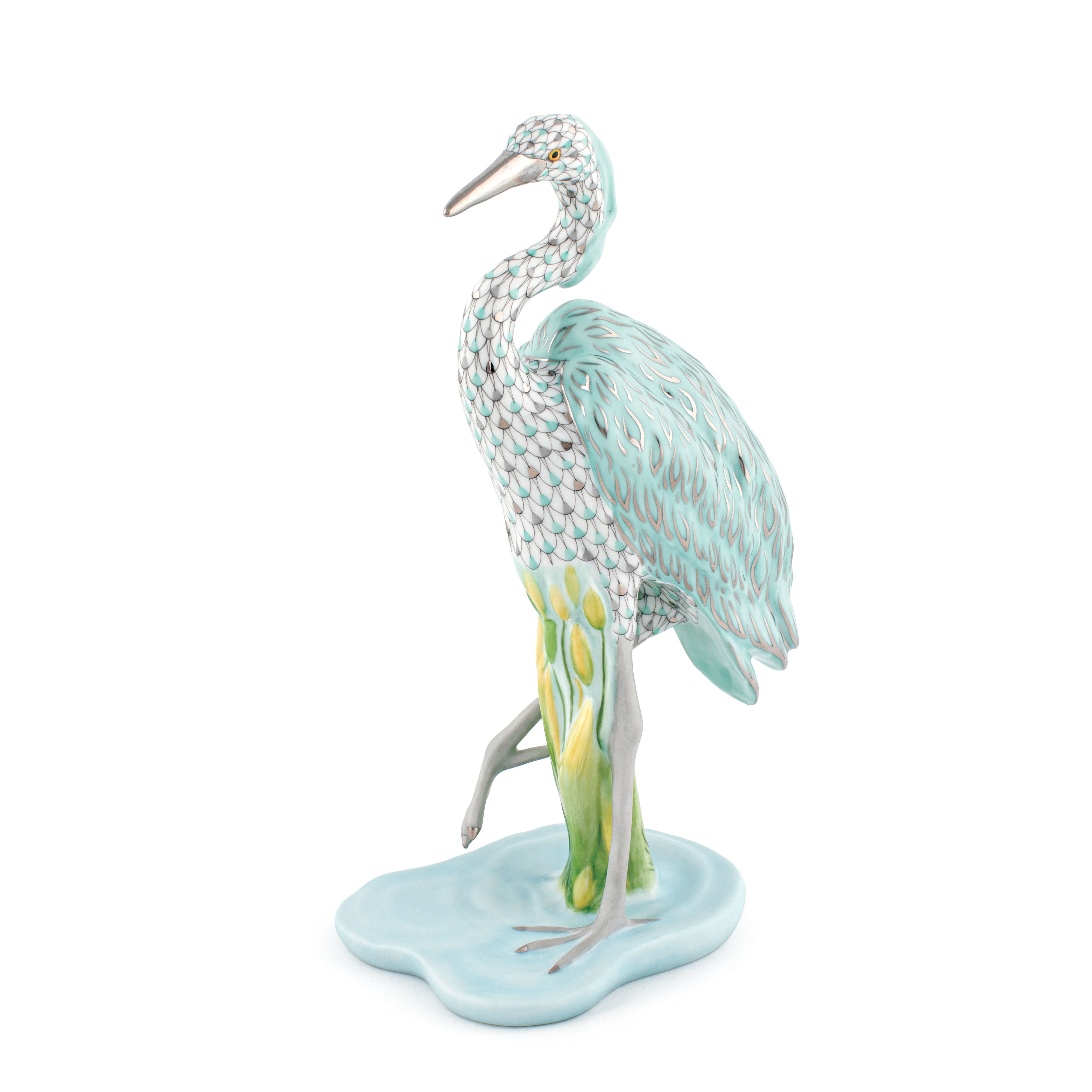 ヘレンド HEREND 陶器 青い鳥 置物 Herend Reserve Great Blue Heron